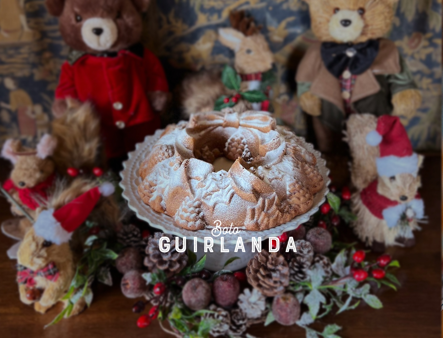 Peça agora seu bolo de natal Guirlanda Crazy For Cakes Peça agora seu bolo de natal Guirlanda Crazy For Cakes